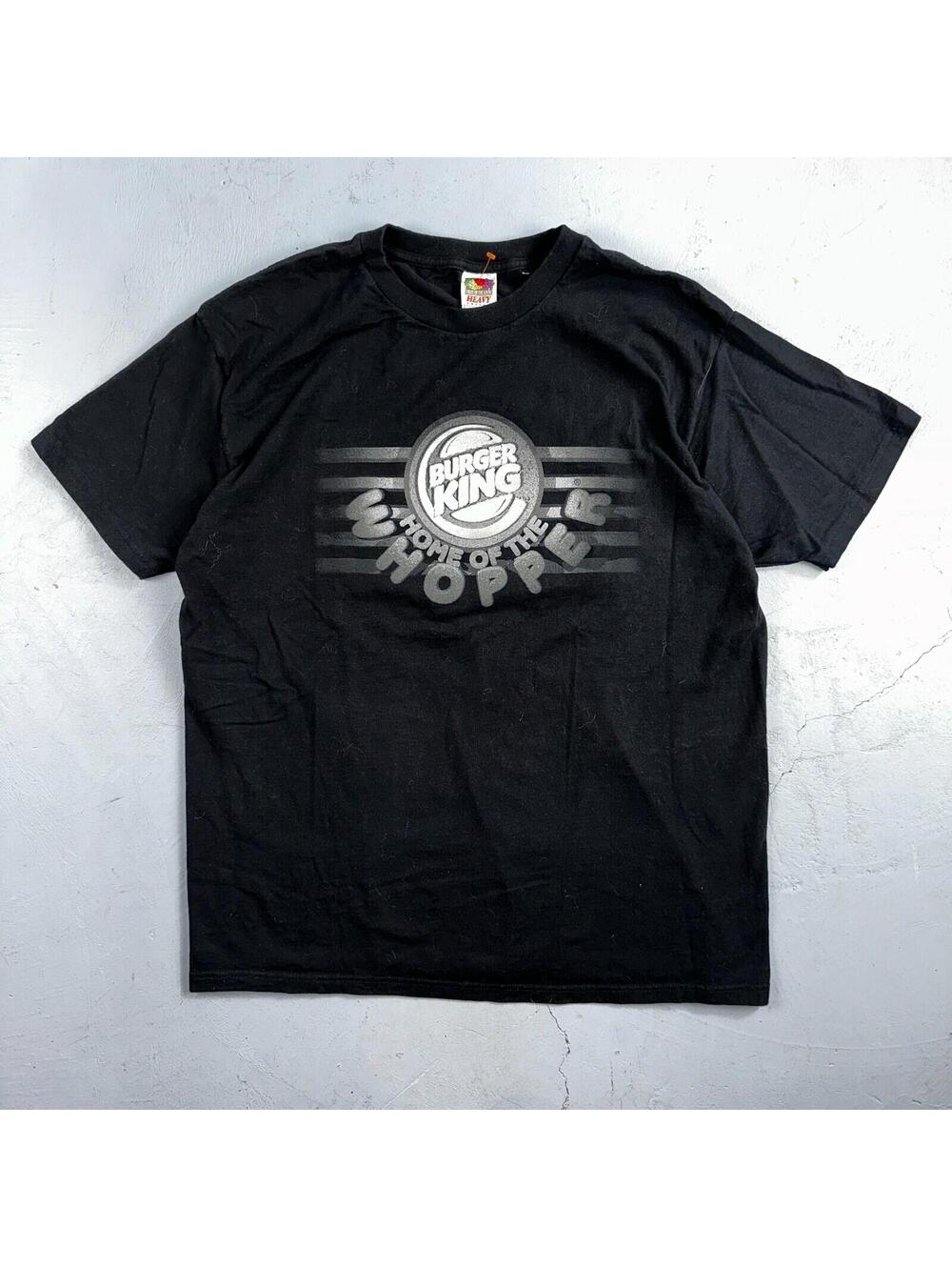 Burger King Whopper Y2k Vtg T Shirt Burger Food Rare Promo 2000s Black Graphic